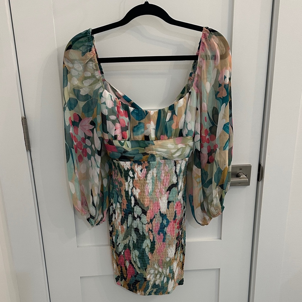 Floral Smocked Multicolor Dress